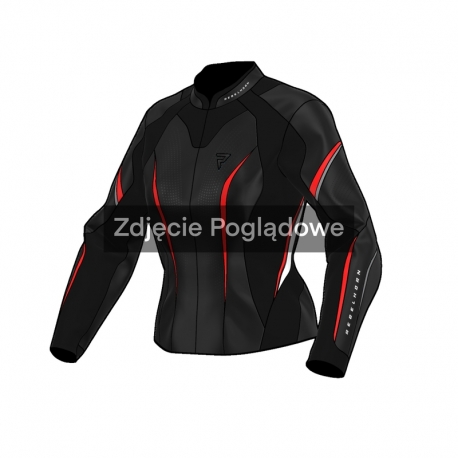 KURTKA MOTOCYKLOWA SKÓRZANA DAMSKA REBELHORN DIVA ST BLACK RED WHITE