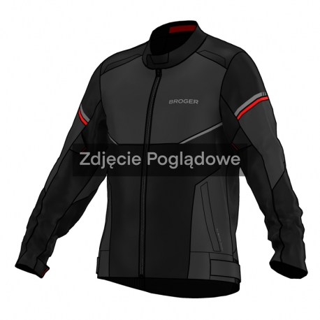 KURTKA MOTOCYKLOWA TEKSTYLNA BROGER GRID BLACK DARK GREY RED
