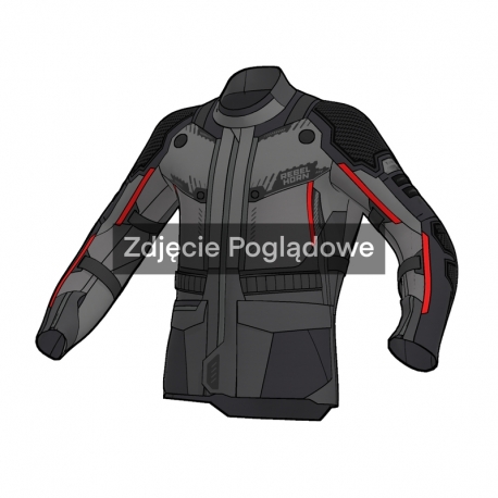 KURTKA MOTOCYKLOWA TEKSTYLNA REBELHORN PATROL 2 BLACK DARK GREY RED