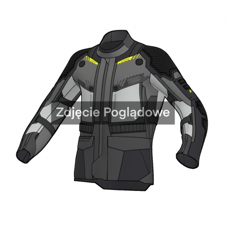 KURTKA MOTOCYKLOWA TEKSTYLNA REBELHORN PATROL 2 BLACK GREY FLUO YELLOW