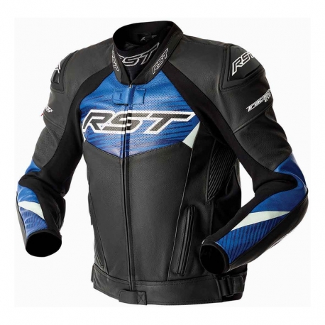 KURTKA MOTOCYKLOWA SKÓRZANA RST TRACTECH EVO D3O BLACK BLUE