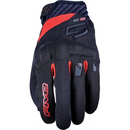 FIVE GLOVES RĘKAWICE TEKSTYLNE RS3 EVO KOLOR CZARNY / CZERWONY ROZMIAR XXL 12