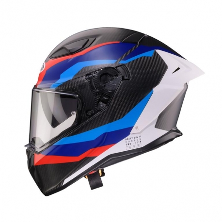 CABERG 2026 KASK INTEGRALNY Z BLENDĄ MODEL DRIFT EVO II CARBON MSPORT KOLOR CZARNY/NIEBIESKI/CZERWONY MAT ROZMIAR XL