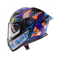 CABERG 2026 KASK INTEGRALNY Z BLENDĄ MODEL DRIFT EVO II NOBO KOLOR CZARNY MAT/CZERWONY FLUO/NIEBIESKI ROZMIAR M