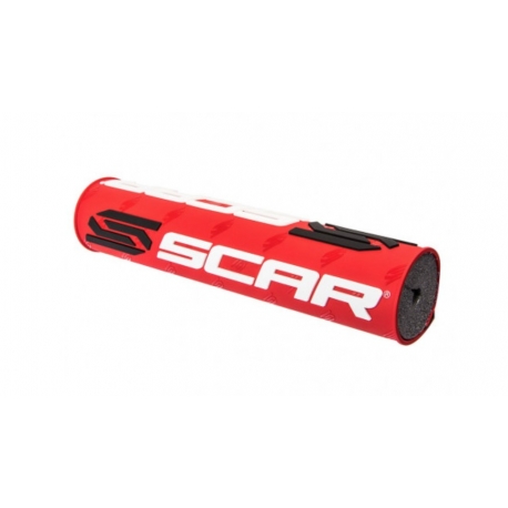 SCAR RACING GĄBKA NA KIEROWNICĘ (POPRZECZKĘ) (250MM) KOLOR CZERWONY Z LOGO SCAR