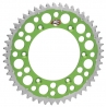 RENTHAL ZĘBATKA TYLNA TWINRING 489 50 (STALOWO-ALUMINIOWA) KOLOR ZIELONY KAWASAKI KX/KXF (JTR460,50) (48950)