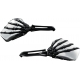 SKELETON HAND MIRRORS WITH BLACK STEMS AND CHROME HEADS