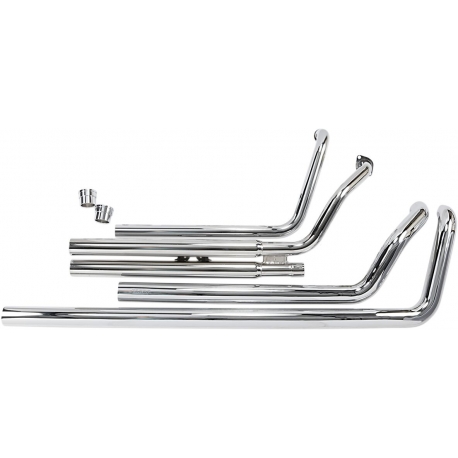 EXHAUST SYSTEM HOT ROD SPEEDSTER LONG 2 INTO 2 STRAIGHT-CUT TRIPLE-CHROME