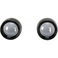 DEEP DISH BEZELS FOR BULLET TURN SIGNALS SMOKE LENS BLACK BEZEL