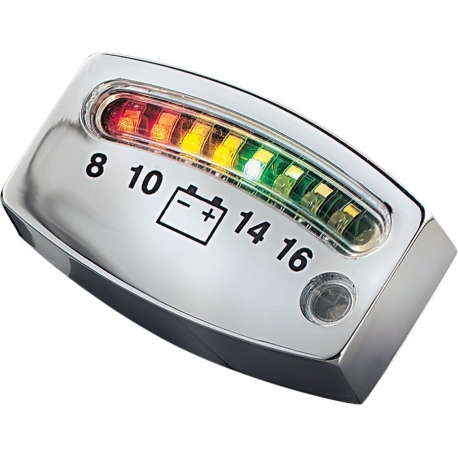 GAUGE BATTERY LED CHROME