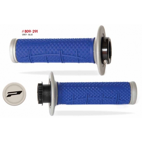 PROGRIP 2025/12 MANETKI PG809 OFF ROAD Z BLOKADĄ SCS LOCK-ON + 7 ADAPTERÓW ROLGAZU (22+25MM) KOLOR SZARY NIEBIESKI DWUSKŁADNIKOW