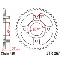 JT ZĘBATKA TYLNA 267 39 HONDA CD 175 '71-78' (26739JT) (ŁAŃC.428) NA ZAMÓWIENIE