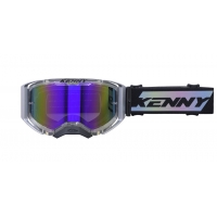 KENNY RACING GOGLE PERFORMANCE EVO 2 CLEAR SILVER MIRROR LENS-LUSTRO KOLOR SREBRNY/CZARNY