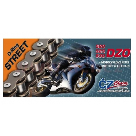 CZ ŁAŃCUCH NAPĘDOWY 520 DZO (120 OGNIW) O-RING BRONZE DO 750 CCM (STREET) (35,6 KN) + ZAKUWKA DRĄŻONA