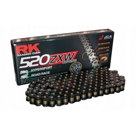 RK ŁAŃCUCH NAPĘDOWY BL520ZXW-120 (XW-RING) ZAKUWKA (CLF) W ZESTAWIE KOLOR CZARNY (POJEMNOŚĆ: DO 1200 CCM) (42 KN)