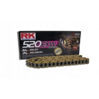 RK ŁAŃCUCH NAPĘDOWY GB520EXW-120 (XW-RING) ZAKUWKA (CLF) W ZESTAWIE KOLOR ZŁOTY (POJEMNOŚĆ: DO 750 CCM) (34,3 KN)
