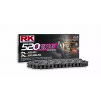 RK ŁAŃCUCH NAPĘDOWY 520EXW-128 (XW-RING) ZAKUWKA (CLF) W ZESTAWIE KOLOR STANDARD (POJEMNOŚĆ: DO 750 CCM) (34,3 KN)