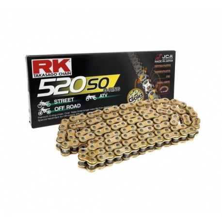 RK ŁAŃCUCH NAPĘDOWY 520SO-110 (O-RING) ZAKUWKA (CLF) W ZESTAWIE KOLOR ZŁOTY (POJEMNOŚĆ: DO 400 CCM) (30,5 KN)