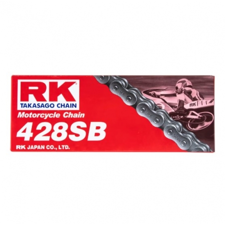RK ŁAŃCUCH NAPĘDOWY 428SB-126 ZAPINKA (CL) W ZESTAWIE KOLOR STANDARD (POJEMNOŚĆ: DO 135 CCM) (19,1 KN)