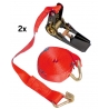 BIKETEC PASY TRANSPORTOWE ZESTAW 2 SZT. 25MM X 5M OBCIĄŻENIE DO 500KG, KOLOR CZERWONY