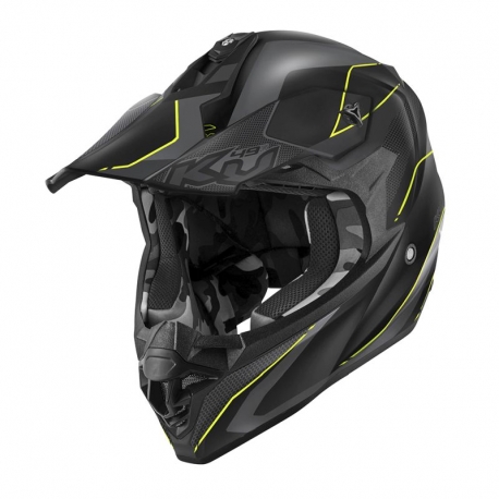 KAPPA KASK KV49 EVO CHASER CROSS KOLOR CZARNY SZARY ŻÓŁTY FLUO MATT ROZMIAR 60 / L ( HOMOLOGACJA ECE 22R06 )
