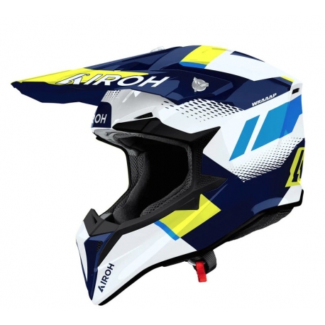 AIROH CROSS / ENDURO / ATV / QUAD WRAAAP VISION KOLOR ŻÓŁTY FLUO/NIEBIESKI/BIAŁY ROZMIAR S