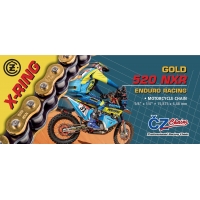 CZ 2025/12 ŁAŃCUCH NAPĘDOWY 520 NXR (110 OGNIW) ACTIVE RING (X-RING) ZŁOTY ENDURO RACING DO 600 CCM (WĄSKI 15,875 X 6,48MM) (35,