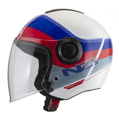 KASK MOTOCYKLOWY NZI CIVIC SUNSET WHITE BLUE RED
