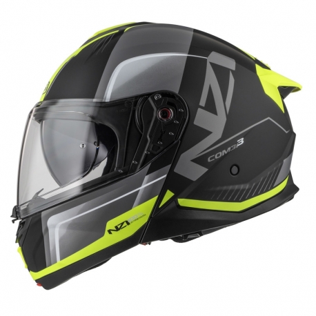 KASK MOTOCYKLOWY NZI COMBI 3 DUO ORBE BLACK ANTRACITE YELLOW MATT