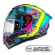 KASK MOTOCYKLOWY NZI TRENDY STREAM CAMU BLUE NEON PINK BLUE S MATT