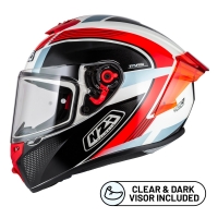KASK MOTOCYKLOWY NZI TRENDY STREAM RAPID WHITE RED BLUE RED S