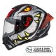 KASK MOTOCYKLOWY NZI TRENDY STREAM RAPTOR BLACK GREY RED S MATT