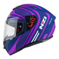 KASK MOTOCYKLOWY NZI TRENDY STREAM CONNECTED DARK BLUE PINK MATT