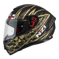 KASK MOTOCYKLOWY NZI TRENDY STREAM FLAG BLACK GOLD MATT