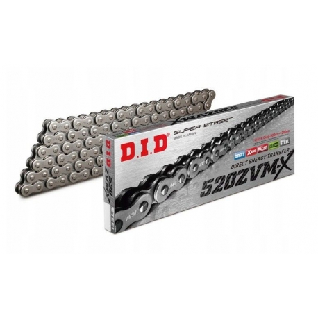 DID ŁAŃCUCH NAPĘDOWY 520ZVMXBK-120 (120 OGNIW) X-RING (OTWARTY + ZAKUWKA)