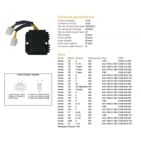 DZE REGULATOR NAPIĘCIA HONDA CB 250/400/450 CX 500 GL500 XL600/LM XBR 500 (31600-413-008, 31600-MC9-740) (35A) (ESR180)