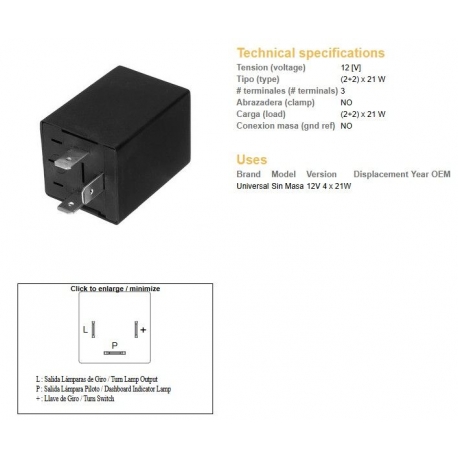 DZE PRZERYWACZ KIERUNKOWSKAZÓW UNIWERSALNY (12V 4x21W)