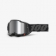 100 PROCENT GOGLE ACCURI 2 YOUTH JUNIOR BLACK - MIRROR SILVER LENS - KOLOR CZARNY/SZARY SZYBA SREBRNE LUSTRO
