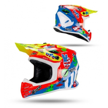 UFO 2026/01 KASK KOREY CROSS DZIECIĘCY / JUNIOR / KID KOLOR NIEBIESKI/CZERWONY/ŻÓŁTY NEON ROZMIAR M (ECE 22R06) - KOLEKCJA 2026