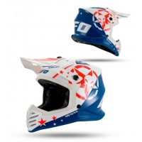 UFO 2026/01 KASK KOREY CROSS DZIECIĘCY / JUNIOR / KID KOLOR NIEBIESKI/BIAŁY ROZMIAR L ( HOMOLOGACJA ECE 22R06, ZAPIĘCIE MIKROMET