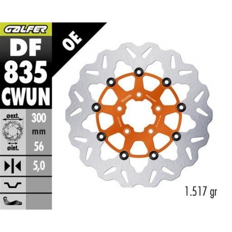 GALFER TARCZA HAMULCOWA PRZÓD HARLEY-DAVIDSON (300X56X5) PŁYWAJĄCA KOLOR POMARAŃCZOWY