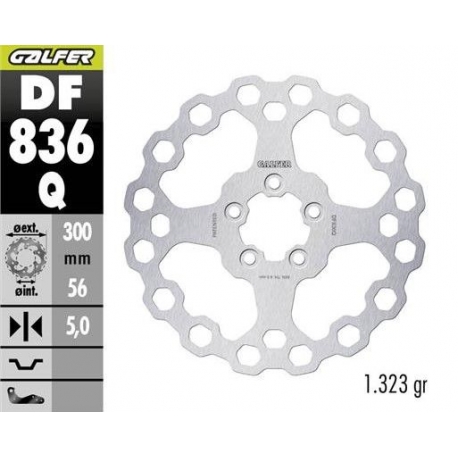 GALFER TARCZA HAMULCOWA TYŁ HARLEY-DAVIDSON (300X56X5) (QUBIQ)