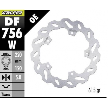 GALFER TARCZA HAMULCOWA TYŁ BMW HP 4 '12- M 1000R '21- S 1000 R '14-'23 S 1000RR '09-'20 (WAVE FIXED) (220X120X5MM)