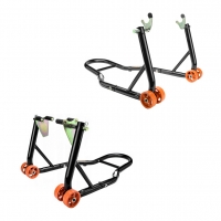 BIKETEC (VERDA) PROMOCJA PODNOŚNIK STOJAK MOTOCYKLOWY BIKER (PRZÓD/TYŁ) TYP-V (ROLKI) KOMPLET