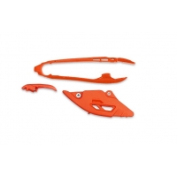 UFO 2026/01 KOMPLET ŚLIZG + PROWADNICA ŁAŃCUCHA KTM SX 125 / 150 / 250 / 300 '25-'26, SX-F 250 / 350 / 450 '25-'26 KOLOR POMARAŃ