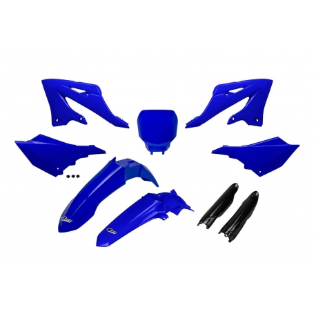 UFO 2025/11 KOMPLET PLASTIKÓW (FULL KIT) Z OSŁONAMI TELESKOPÓW (AMORTYZATORÓW) YAMAHA YZ 125 / 250 '22-'26 KOLOR NIEBIESKI OEM (