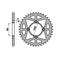 PBR PROMOCJA ZĘBATKA TYLNA 4451 42 ALUMINIOWA (ERGAL) GAS GAS 280/300 02-14 (ŁAŃC. 520) (MADE IN ITALY)