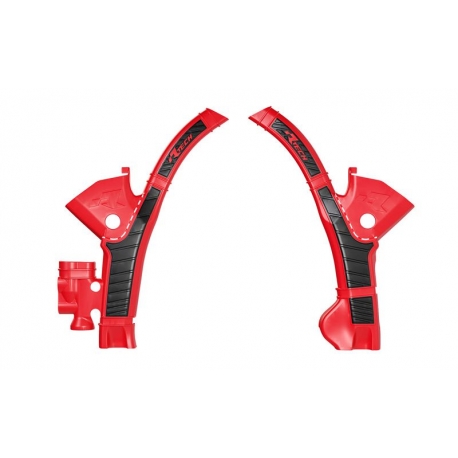 RACETECH (RTECH) 2025/12 OSŁONY RAMY (KOMPLET) BI-MATERIAL SUPER GRIP STARK FUTURE VARG SMX1 '23-'25 KOLOR CZERWONY / CZARNY
