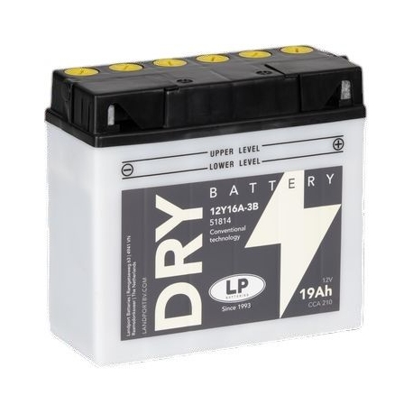 LANDPORT AKUMULATOR 12Y16A-3B (MD 12Y16A-3B) 12V 19AH (CCA 210) 186X81X170 OBSŁUGOWY - ELEKTROLIT OSOBNO (2) UE2019/1148