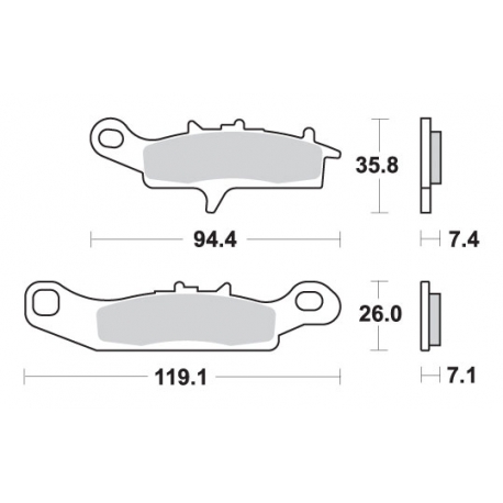 SBS KLOCKI HAMULCOWE KH349 OFF-ROAD SINTER KOLOR ZŁOTY PASUJE DO: KAWASAKI KFX 450 '07-'15, KVF 650 BRUTE FORCE '05-'11, PRAIRE